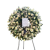 Corona especial modelo picarón con rosas blancas