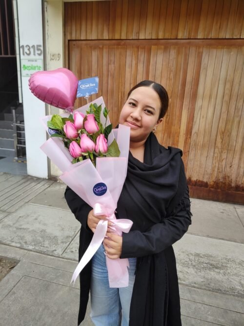 🌹 Ramo de 6 Rosas Rosado Fusión - Imagen 2