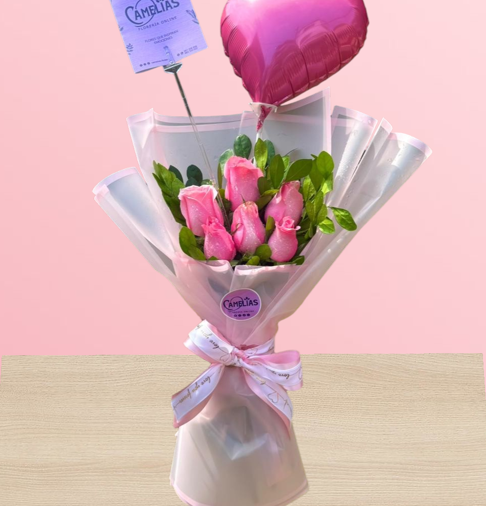 🌹 Ramo de 6 Rosas Rosado Fusión