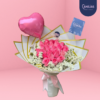 Ramo buchon de 24 rosas rosadas Fusion