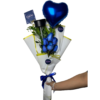 Ramo de 6 rosas azules + birrete “Graduado”