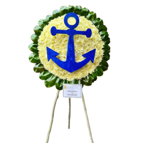 Corona floral fúnebre personalizada “Marino”