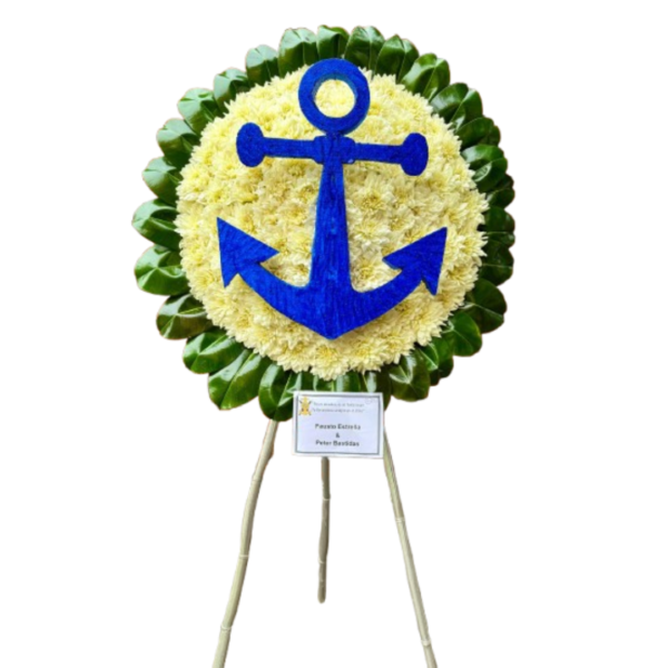Corona floral fúnebre personalizada “Marino”