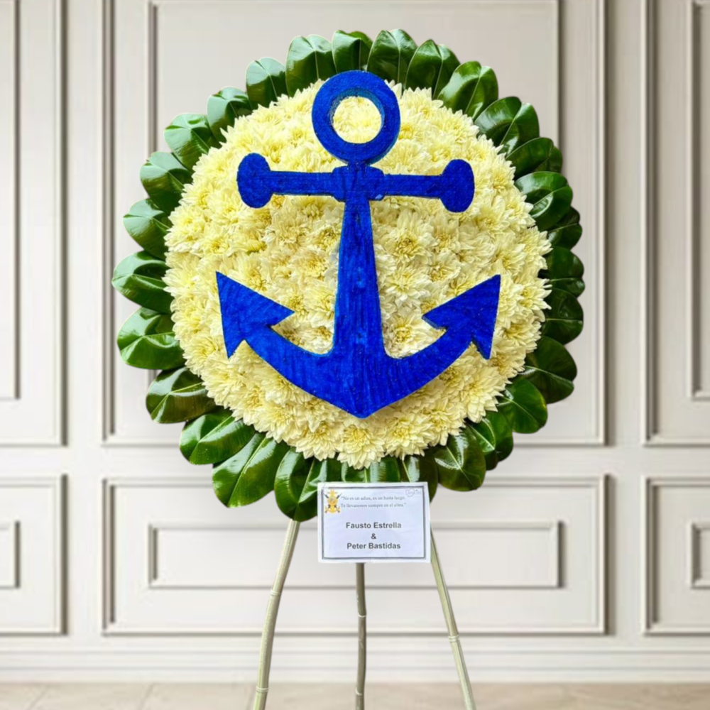 Corona floral fúnebre personalizada “Marino”