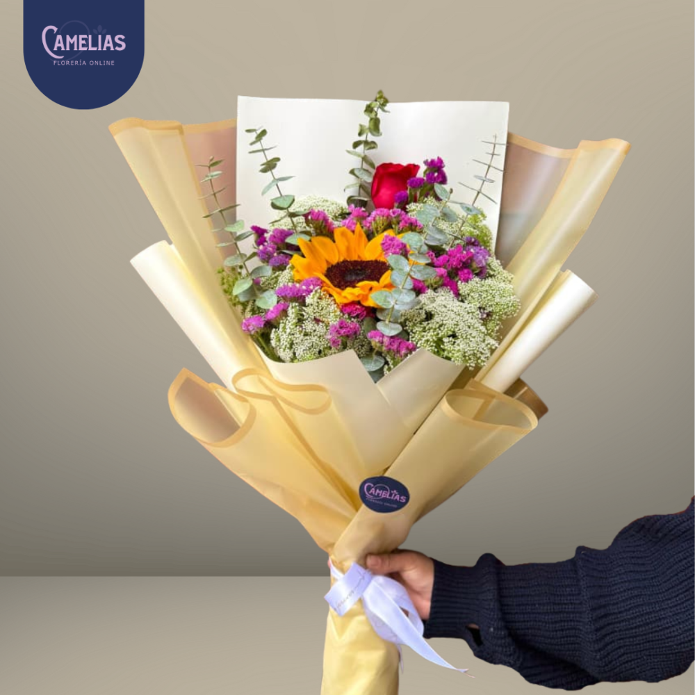 Ramo de Girasol y Rosa