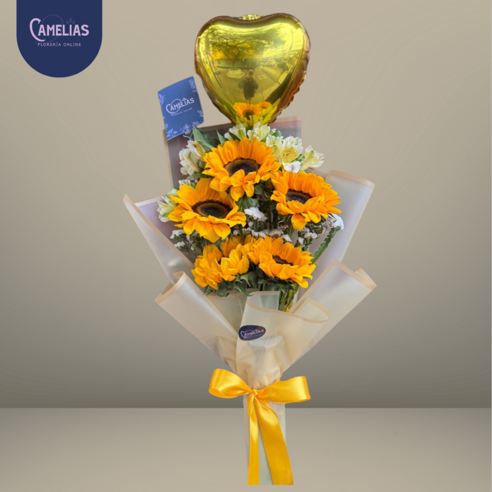 🌻Ramo de 5 girasoles