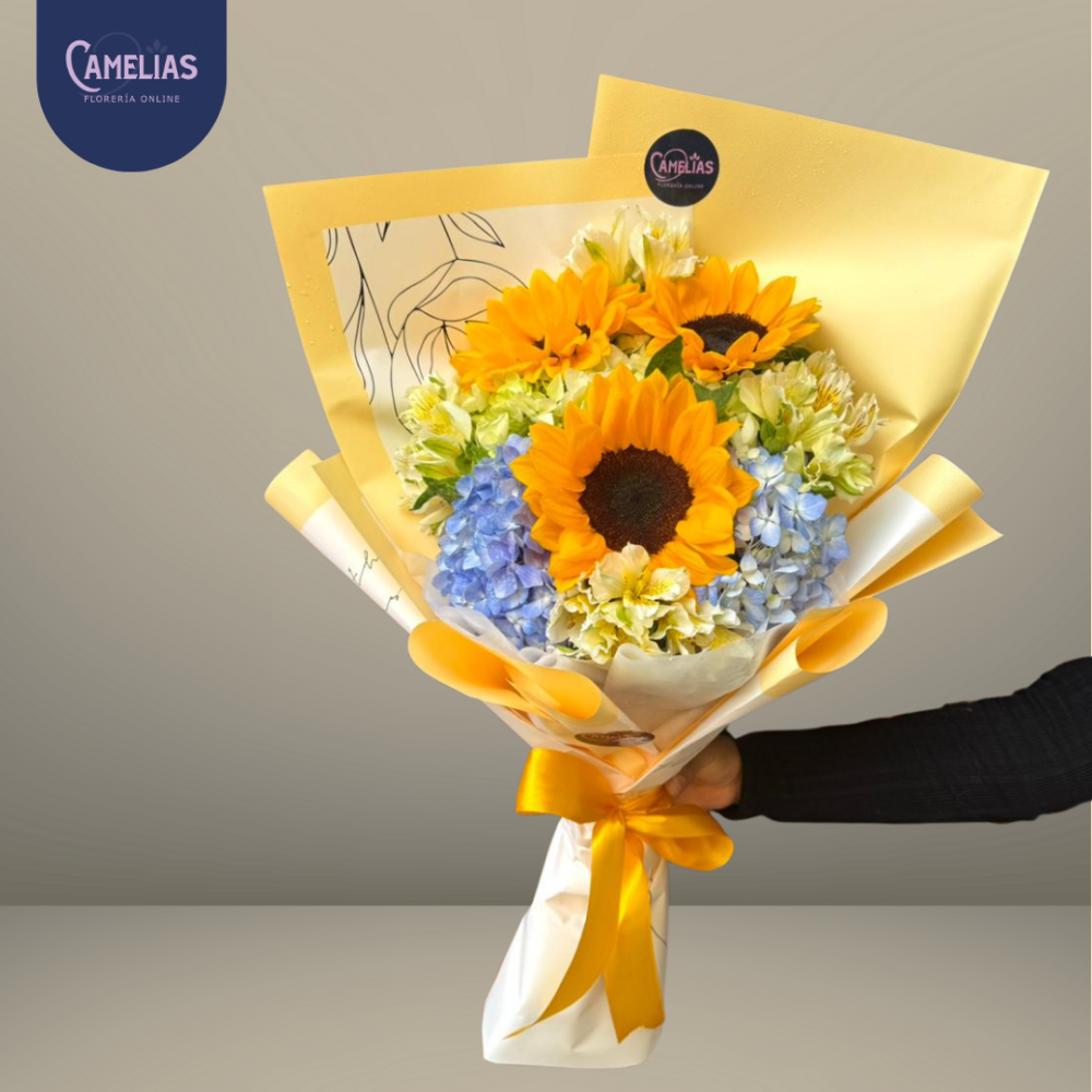 Ramo de flores amarillas con girasoles "Alegría eterna"