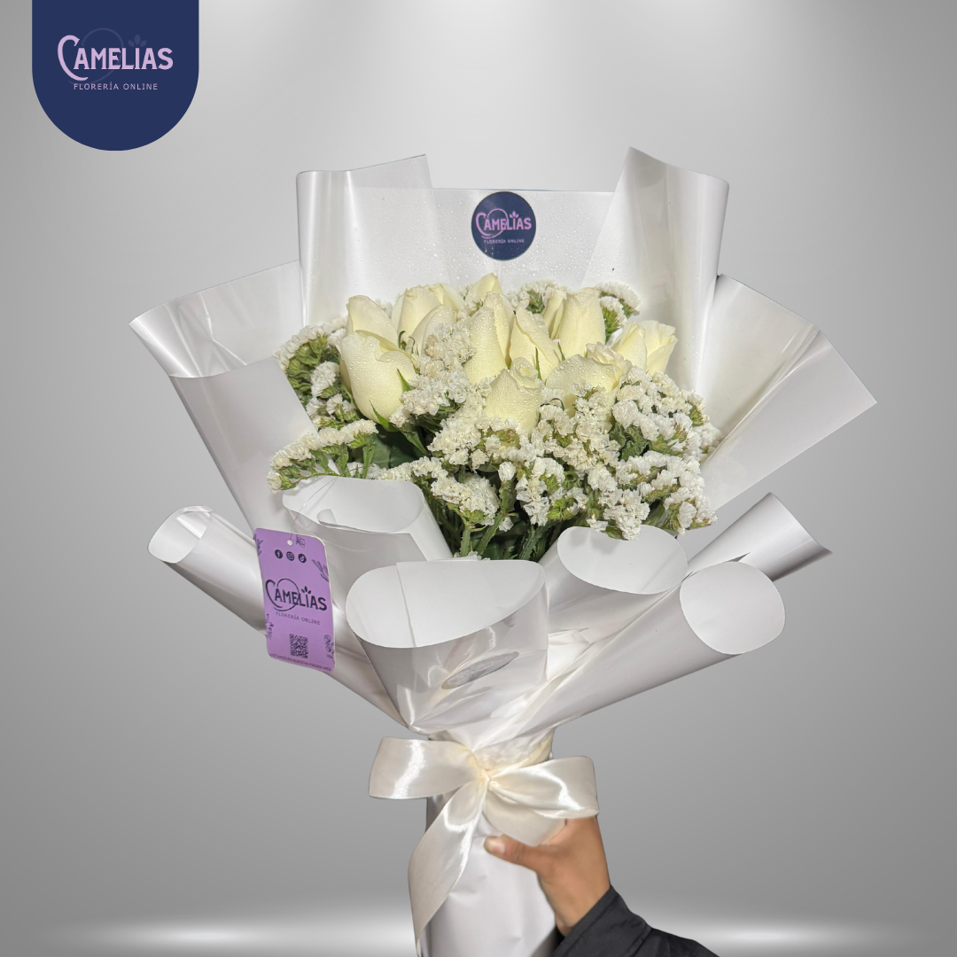 Ramo de rosas blancas “ Eterna paz”