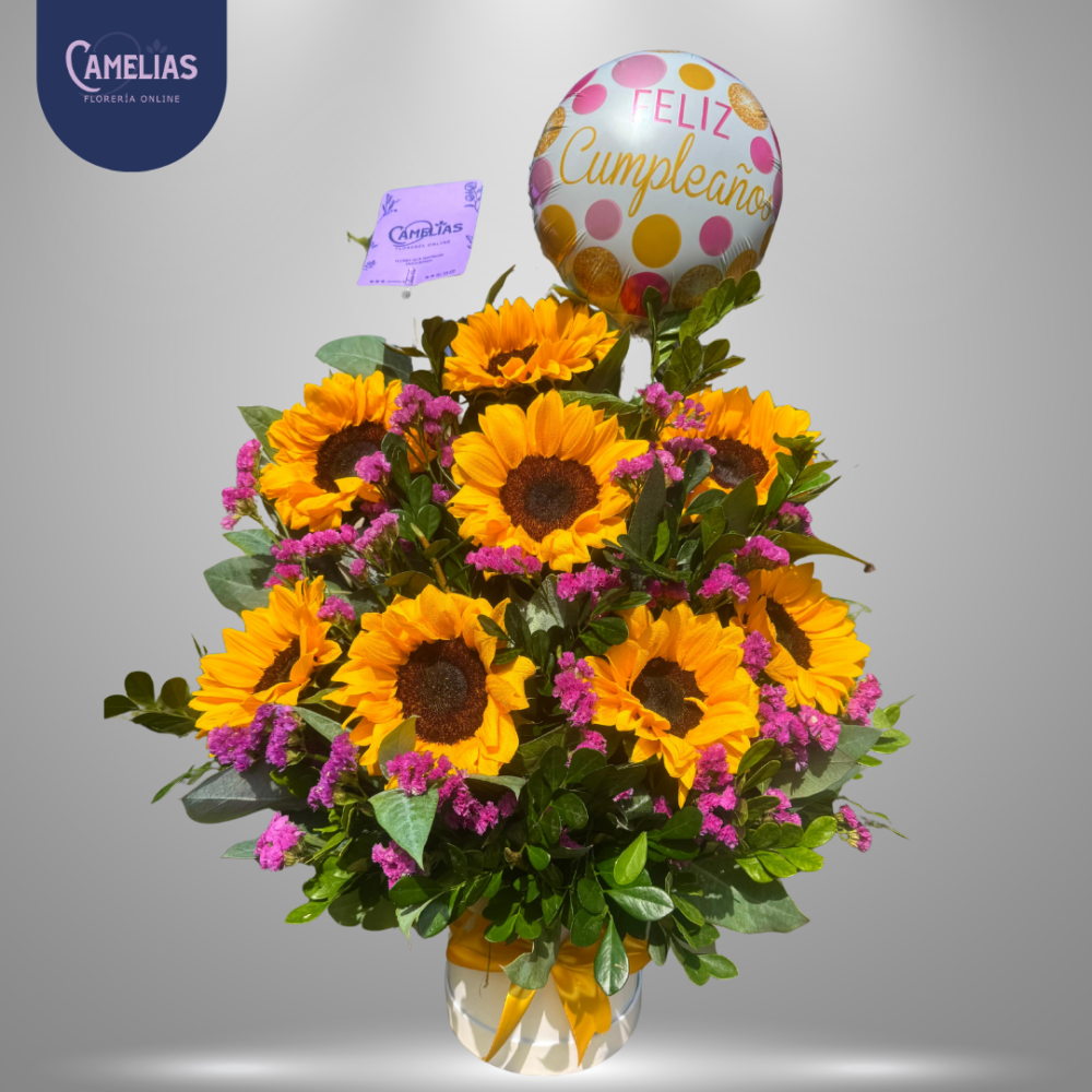 Box de girasoles “Felicidad forever”