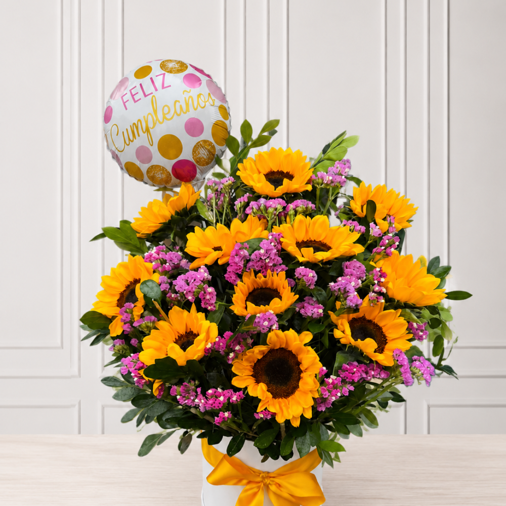 Box de girasoles “Felicidad forever”