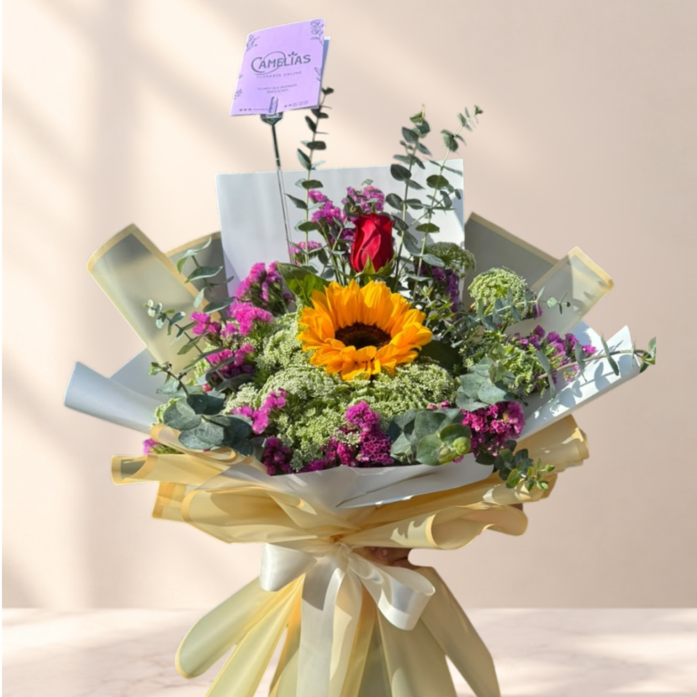 Ramo de Girasol y Rosa