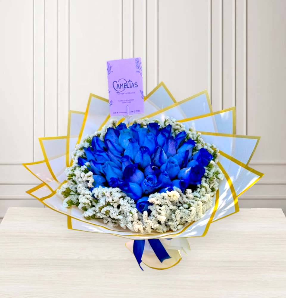 Buchón de rosas azules “Rodri”
