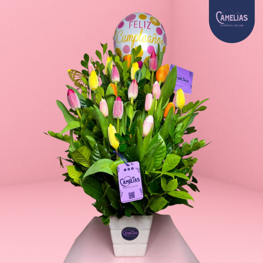Arreglo de tulipanes "Encanto real"