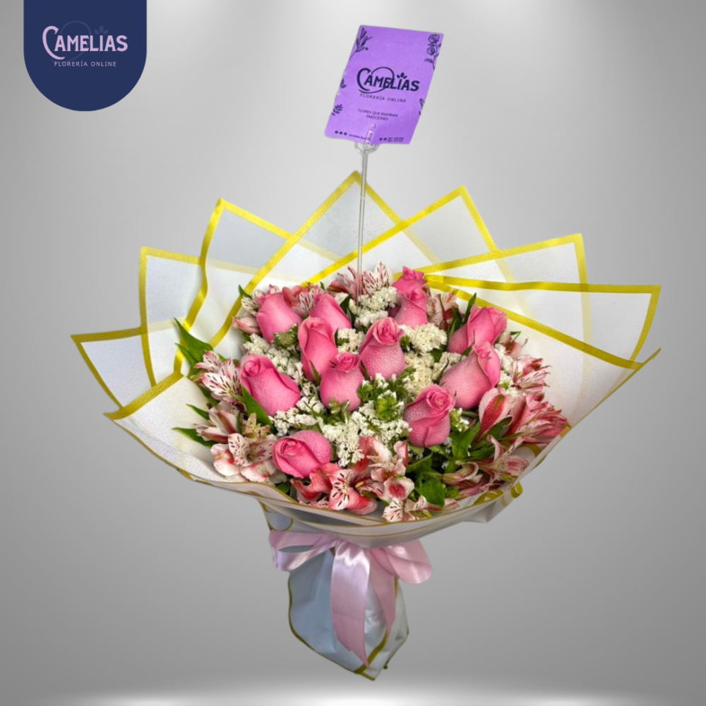 Ramo de rosas y Astromelias “Ericka”