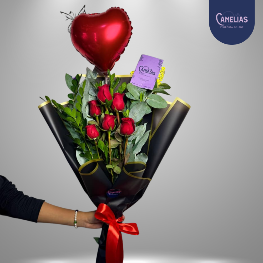 Ramo de 6 rosas rojas "Premium"