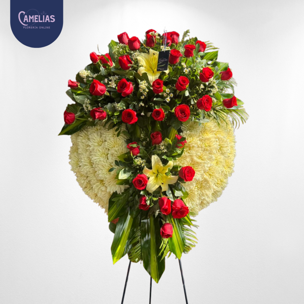 Corona premium de rosas rojas “Aliento de Fé”