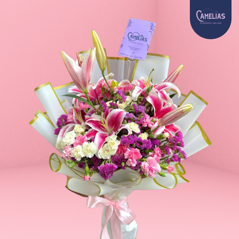 Ramo de lirios fucisas "Dulce aroma"