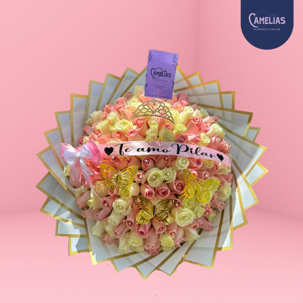 Ramo buchĂłn de 120 rosas âLadyâ