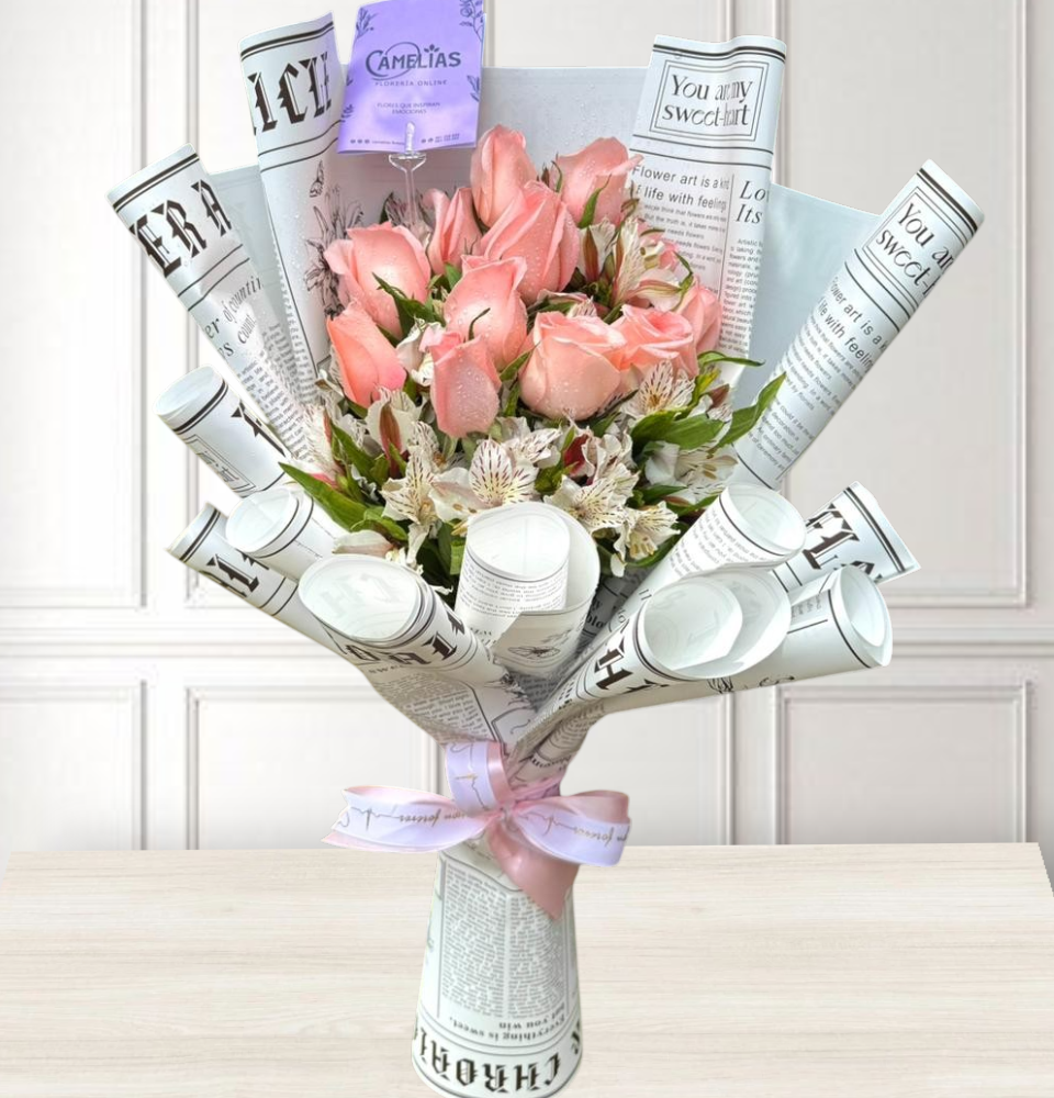 Ramo de rosas rosadas "For you" 🌸