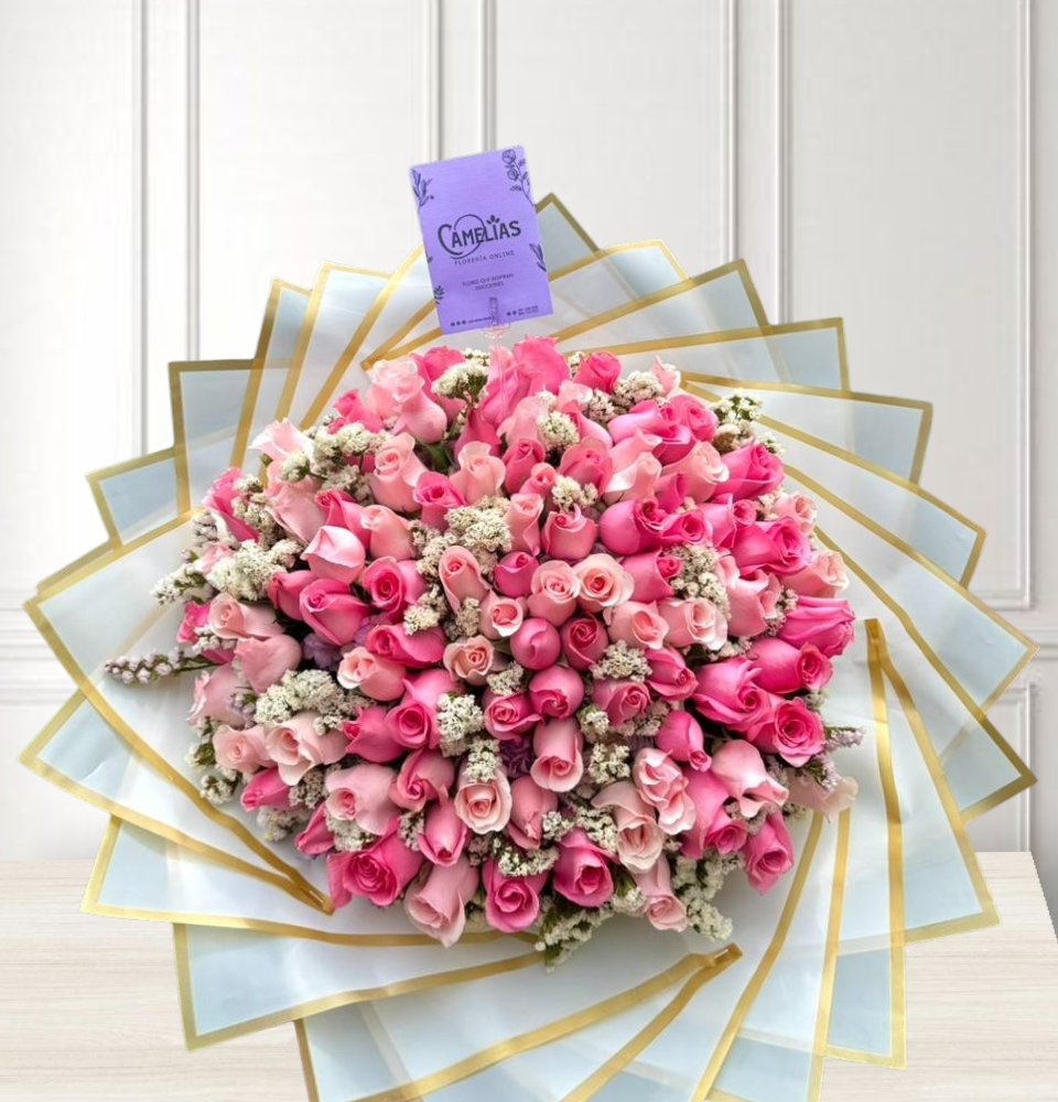 Ramo buchón de 100 rosas "Doña"🌸