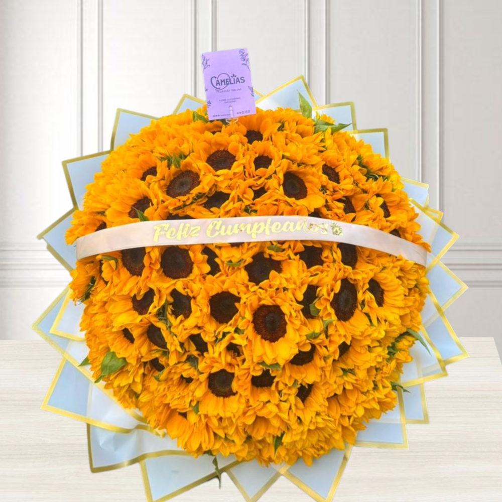 Ramo buchón de 100 girasoles 🌻 "Supremo"