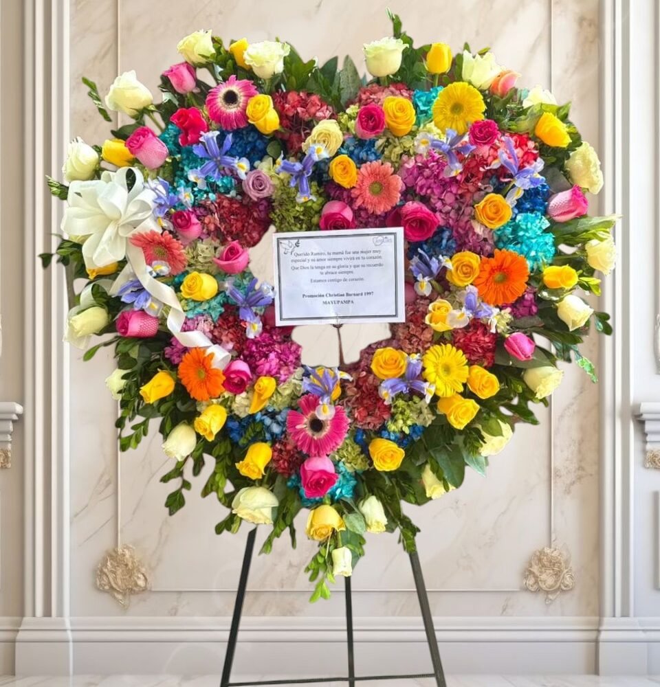 Corona fúnebre primaveral 🌻🌹