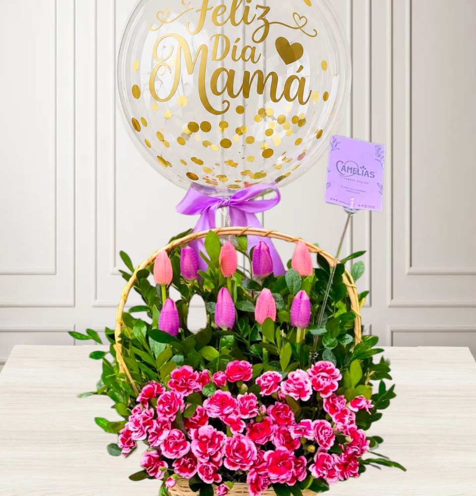 Canasta de tulipanes "Luna" 🌷